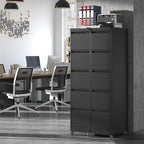 5 Drawer Locking File Cabinet with Wheels,Metal Mobile Filing Cabinets,Black Rolling File Cabinet for Home Office,Heavy Duty Storage Cabinet for A4/Letter/Legal Size File,Assembly Required