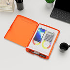 Plastic Clipboard with Storage, 8.5 x 11 Storage Organization Box Side-Opening, Heavy Duty Clip Board with Pen Holder and Paper Folder for Nurses, Teachers, Office & School Supply, Orange