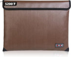 Fireproof Bag with 5200 Thermal Insulated, Waterproof Fireproof Box with Zipper, Safe for Home, Bank, Documents (13.9"x10.6", Brown)