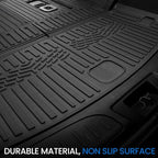 Cargo Mat Backrest Mats for 2016-2025 2026 Dodge Durango 6/7 Seats Car Mat Accessories, All Weather TPE Cargo Liner Trunk Mat SXT GT RT SRT 392 Hellcat(Cargo Mat+3rd Row Backrest Mats)