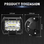 4 Inch 120W LED Light Bar 12000LM Spot Flood Combo Off Road Triple Row Work Driving Fog Light for Pickup Truck ATV UTV SUV Boat 2PCS