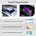 Car Registration and Insurance Holder, Leather Car Glove Box Organizer, Cool Car Accessories for ID, Driver's License Cards & Essential Document,business cards,Men&Womenpurple and gold Marble