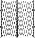 VEVOR Double Folding Security Gate, 87" H x 150" W Folding Door Gate, Steel Accordion Security Gate, Flexible Expanding Security Gate, 360° Rolling Barricade Gate, Scissor Gate or Door with Keys