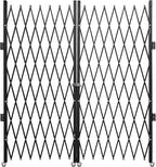VEVOR Double Folding Security Gate, 87" H x 150" W Folding Door Gate, Steel Accordion Security Gate, Flexible Expanding Security Gate, 360° Rolling Barricade Gate, Scissor Gate or Door with Keys