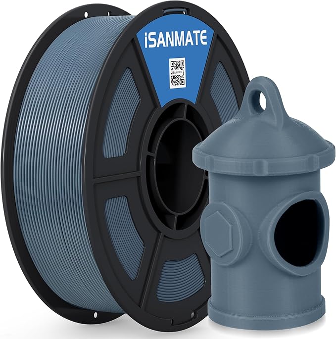 iSANMATE ASA Filament 1.75mm Bluish-Grey 1KG, UV & Weather Resistant 3D Printer Filament Perfect for Outdoor Functional Parts, Dimensional Accuracy +/- 0.02mm, 1kg Spool (2.2lbs)