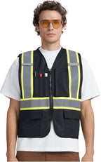 A-KSAFETY High Visibility Safety Vest for Men Women with Pockets and Zipper