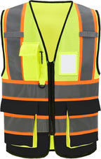 AYKRM 11 color High Vis Reflective Safety Vest for Women Men Security Pocket Zipper
