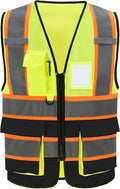 AYKRM 11 color High Vis Reflective Safety Vest for Women Men Security Pocket Zipper