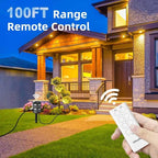 Outdoor Remote Control Power Strip, 100FT Extension Cord Waterproof, Independent Control Outlets, 6 Grounded Outlets for Outdoor Decorations, 14 AWG, 15A/1875W, ETL Listed (100 FT)