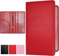 Car Registration and Insurance Card Holder, Leather License Document Red Glove Box Compartment Organizer, Car Wallet Case for Essential Info, License Cards, ID Card