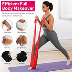 18PCS Resistance Bands Bulk, Non-Latex Physical Therapy Bands, Professional Flat Bands for Trainers, Pilates & Home Gym Full Body Workout, Strength Training, Includes 6 Sets with Carry Bags