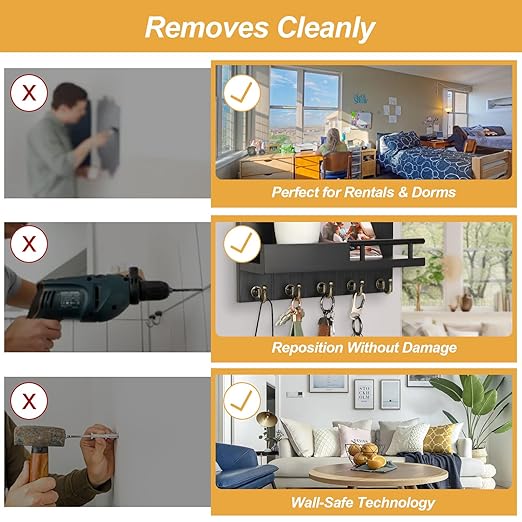 Alocs Double Sided Tape Heavy Duty, Extra Large Nano Adhesive Tape Wall Decor, Clear Mounting Tape Picture Hanging Strips, Removable Wall Tape Sticky Poster Tape(2 Pack, Total 20 Feet)