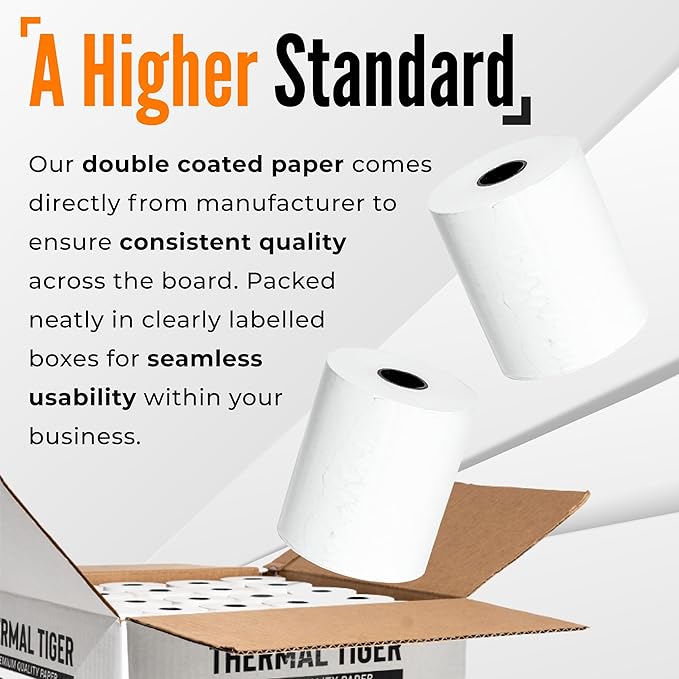 3 1/8 X 230 Thermal Paper Rolls (50 Rolls/Box) – BPA-Free Rolls for POS Systems, Cash Registers & Credit Card Machines