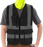 Black safety vest mesh for men small