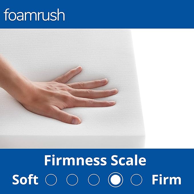 FoamRush 11" x 24" x 72" High Density Upholstery Foam Cushion (Seat Replacement, Upholstery Sheet, Foam Padding) Made in USA Fast