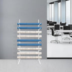Wall Mount Art Print Blueprint Holder, 9-Tier Blueprint Holder, 20.87'' x 11.02'' x 44.09'' Blueprint Storage Rack for Working with Blueprints and Rolled Documents (White)