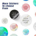 100 Custom Vinyl Stickers - Upload Your own Image, Text, Design, Logo - Personalized Logo Labels for Handmade, Packaging, Bottle, Jars, Candle, Brand Stickers (Black Marble, 6x6)