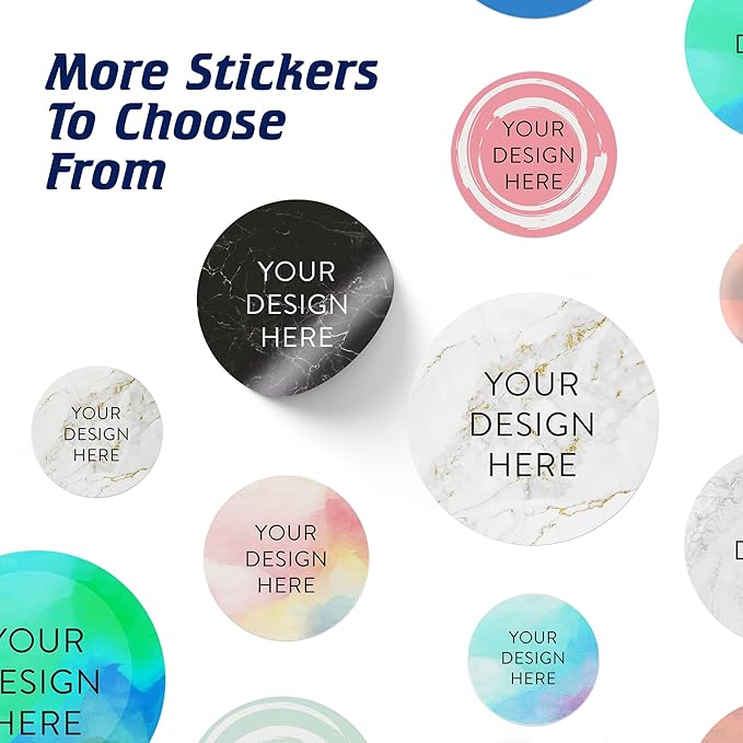 100 Custom Vinyl Stickers - Upload Your own Image, Text, Design, Logo - Personalized Logo Labels for Handmade, Packaging, Bottle, Jars, Candle, Brand Stickers (Gold Marble, 6x6)