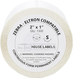 HOUSELABELS 2" x 1" Barcode Labels in Polypropylene Compatible with Zebra and Rollo Printers, 16 Rolls / 1,300 Labels per Roll