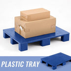 2 Pcs Plastic Pallet for Basement Storage Easy Stack Lightweight Floor Pallet Display Flooring Room Supermarket Christmas, Support up to 2000 Lbs (31.5'' L X 24'' W X 4.7'' H,Blue)