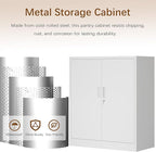 Metal Storage Cabinet, 36 Inch Tall Metal Storage Cabinet with Doors and Shelves, Pantry Cabinets for Kitchen Storage, Garage Cabinet for Living, Dining Room, Assemble Required.