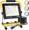 100W Led Work Light, 3000K/5000K/6500K Selectable Work Light, 10000LM Portable Work Lights with 16.4FT Cord, IP66 Waterproof for Outdoor Indoor Job Site Workshop Flood Lights, Gifts for Him
