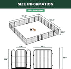 FXW Rollick Unleashed Dog Playpen for Indoor, Yard, RV Camping, 24 inch 24 Panels for Small and Puppy Dogs, Black│Patented