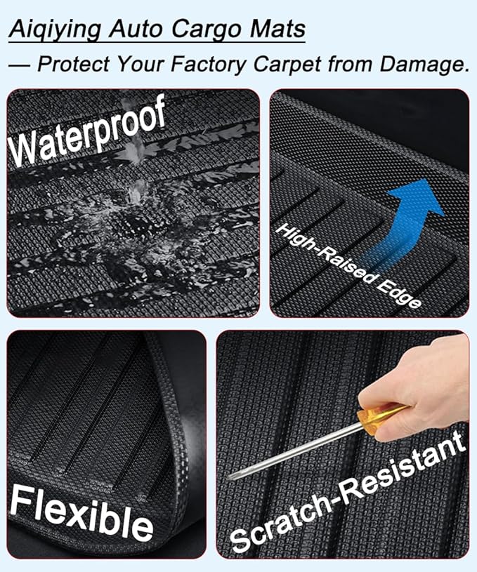 Escape Cargo Mat, All Weather Rear Trunk Tray Cargo Liners Protector Custom Fit Compatible with Ford Escape 2013-2019/Lincoln MKC 2015-2019 Models, 3D Waterproof Durable Odorless Flexible Accessories
