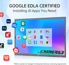 JAV 86 Inch Smart Board 4K UHD Interactive Whiteboard with EDLA Certification Built-in Android OS for Classroom Office Home Digital Display 8+128 GB for Hybrid Work (86 Inch)