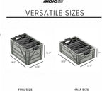 SIDIO CRATE Starter Pack - Two Full Size and One Half Size Heavy Duty Stackable Storage Bins, Totes with Lids and Dividers - Durable Organizer for Home, Office, Garage, and Outdoor Use - Aircraft