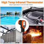 -58℉~2732℉ Digital Pyrometer 30:1 Dual Laser Industrial IR Temperature Gauge,High Heat Infrared Thermometer Gun Orange(NOT for Human Temp Test)