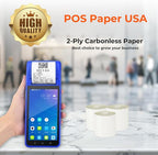 2 1/4" x 90' 2-Ply Carbonless Paper (50 Rolls/Case) - White/Yellow - BPA Free