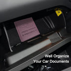 Car Registration and Insurance Holder, Premium PU Leather Vehicle Glove Box Car Organizer Men Women Wallet Accessories Case for ID, Driver's License - Purple
