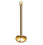 New Star Foodservice 54736 Round Top Brass Plated Stanchions, Set of 2 Posts with 1 of 79.5-Inch Red Velvet Rope