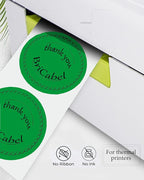 2 Inch Green Round Thermal Labels,600 Labels/Roll,Self-Adhesive Circle Inventory Stickers, Multi-Purpose Round Roll Thermal Printing Stickers for Business and Domestic Use