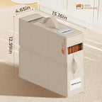 6Pack Sheet Organizers and Storage - King/Queen Size Sheet Storage Organizer with Window, Foldable & Dustproof Sheet Organizer for Linen Closet for Summer Blankets & Sheet Sets,Beige