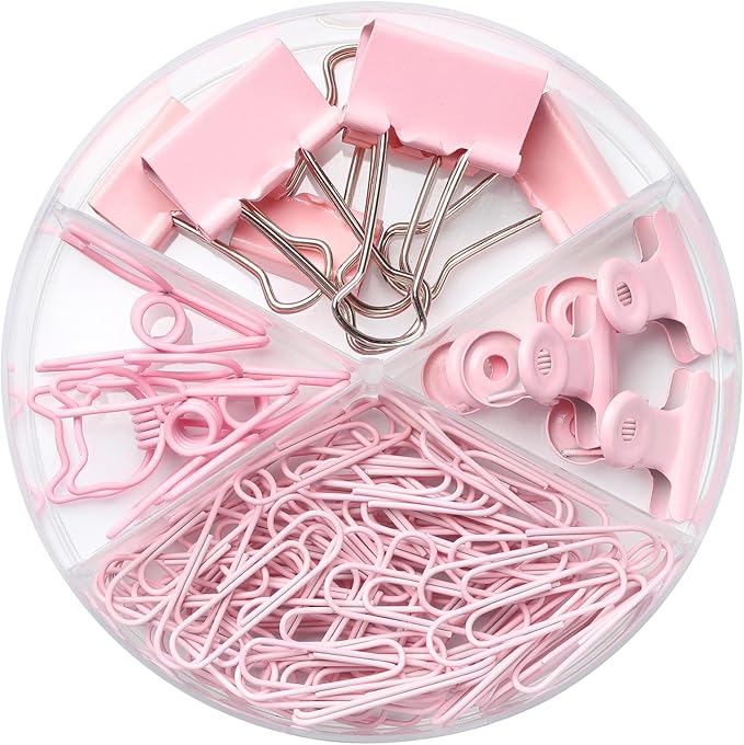 Paper Clips and Binder Clips Assortment (Pink)