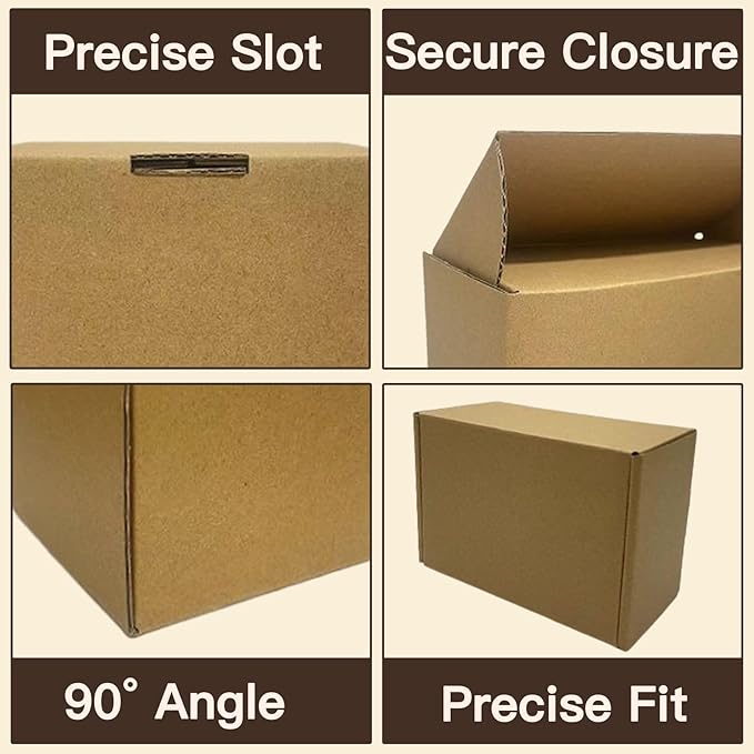50 Pack 6x4x3 Inches Brown Corrugated Mailer Boxes -Corrugated Cardboard Mailing Boxes for Small Business Packaging and Gift Presentation