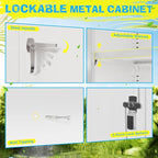 Pataku Metal Storage Cabinet, 72" Garage Cabinet with Doors and Shelves Lockable Steel Multifunctional Cabinets, White File Cabinets for Home, Office, Warehouse