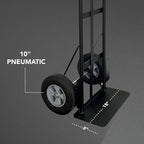 Olympia Tools 800 Lb Steel Hand Truck with D Handle and 10" Pneumatic Wheels for Home and Office Use