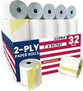 (32 Rolls) 2 Ply Kitchen Printer Paper White/Yellow Carbonless Rolls 3” x 95 Feet Receipt Rolls–Compatible with Star SP700 Printer Paper, SP2000 UP389 & Omni 480 220 250–Ribbons Required–Non Thermal