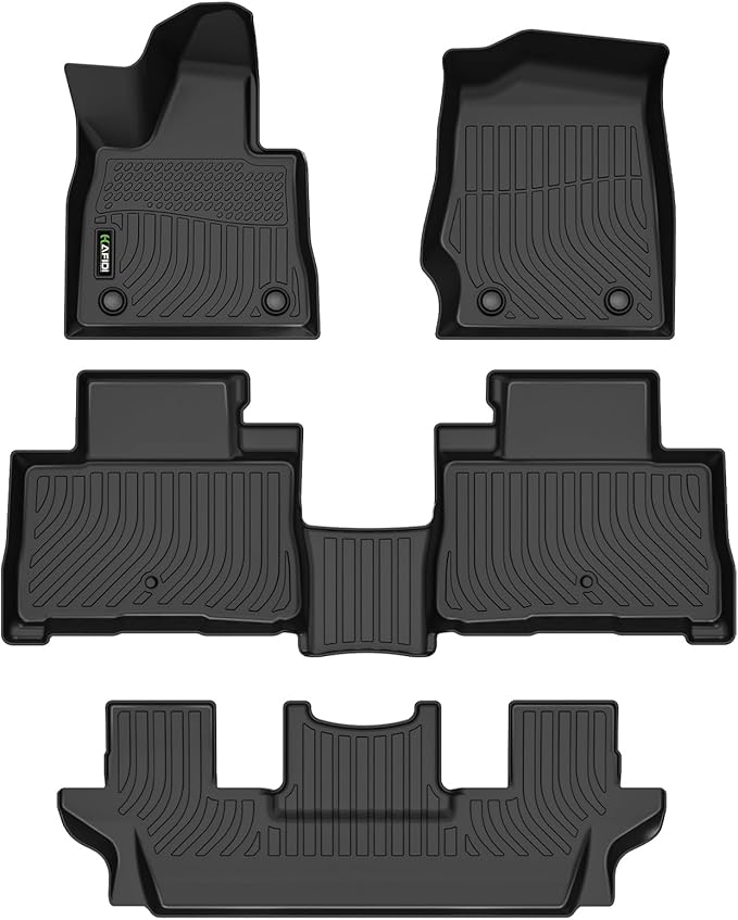 HAFIDI® Floor Mats Fit for 2020-2025 2026 Lincoln Aviator 6 Seats All Weather Protection TPE Anti-Slip Automotive Floor Liners, Fits 1st & 2nd & 3rd Row Full Set Custom 2026 Aviator Accessories, Black