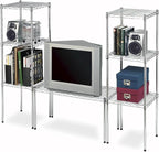 Whitmor 1 Tier Supreme Stacking Shelving Unit, Wire Metal Home Storage Organizer, 15" L x 14" W x 15" H, Chrome