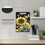 A4 Clipboards,Folder Clipboard with Storage Sunflower Butterfly Heavy Duty Clip Boards Waterproof Nursing Plastic File Folder Storage Box Clipboard Case for Teacher,Doctor,Office