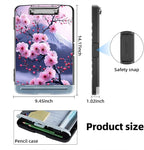 Clipboard with Storage Box & Pen Holder,Heavy Duty Clip Boards 8.5x11 for Nursing,High Capacity,School & Office Supplies,Cherry Blossom Mount
