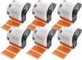 BETCKEY - Small Address/Barcode Labels Replacement for Brother DK-1209 (2.4 in x 1.1 in), Compatible with Brother QL Label Printers [6 Rolls/4800 Labels, Orange]