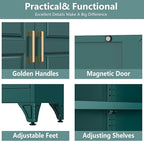 Metal Storage Cabinet,75" Tall Kitchen Pantry Storage Cabinet with Doors and Adjustable Shelves, Green Metal Pantry Cabinets with Drawer, Large Cupboard for Kitchen, Dining Living Room