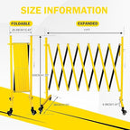 11 Traffic Barricade with Casters, Metal Expandable Barricade, Folding Security Gate, Retractable Fence Outdoor Barricade Fence for Construction Area, Traffic Control