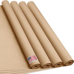 36" x 1200" (100 ft) Natural Kraft Paper Roll (Value Pack – 4 Rolls) – Made in USA, 100% Recyclable Brown Packing Paper for Shipping, Packaging, Crafting & Gift Wrapping