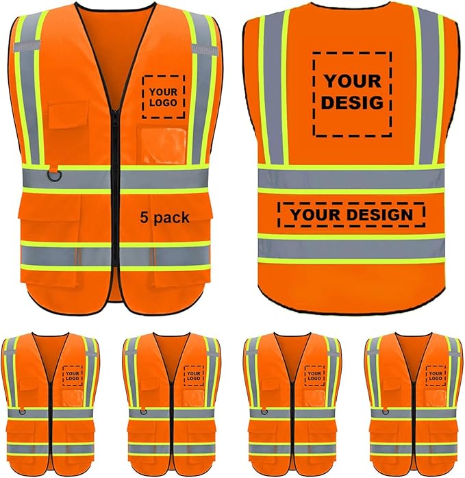 BeautyWill Custom Safety Vest Logo Class 2 High Visibility Reflevtive Vest Outdoor Protective Workwear